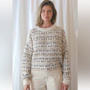 Closed Cream Wool Knit 2 Different Italian Yarns Sweater Sz Medium